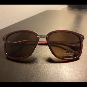 Calvin Klein Platinum CK1213S Sunglasses Color: 617 Wine New With Case, Womens